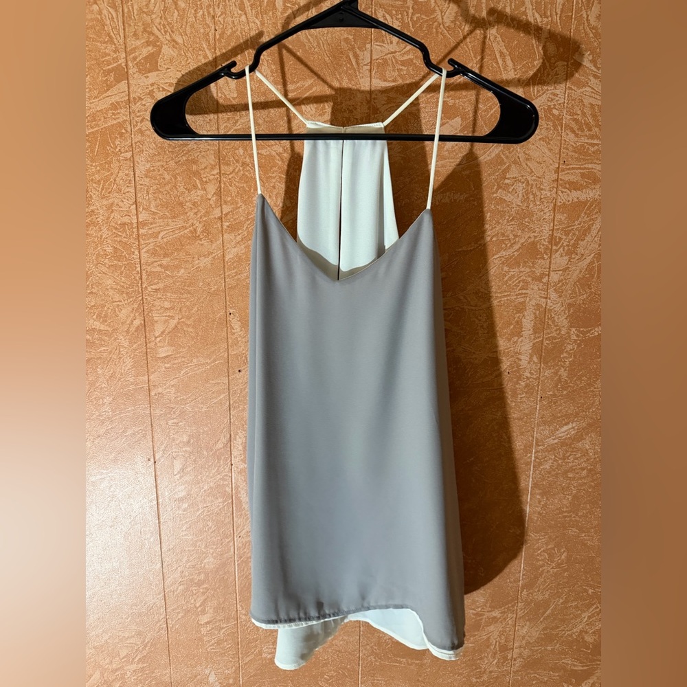 Elegant Gray and Reversible White Sleeveless Tank